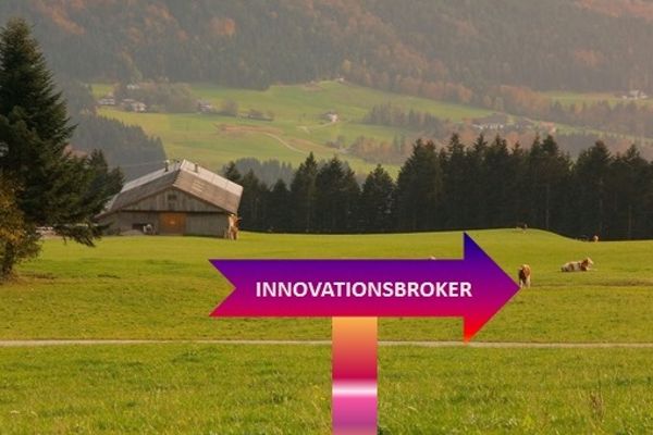 Landscape view with innovation broker sign