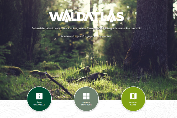 Forest Atlas - Screenshot of the homepage