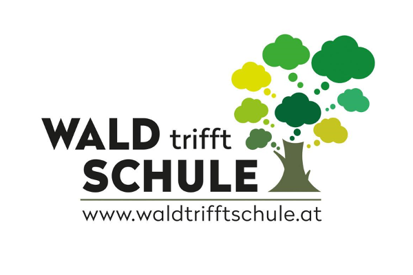 Wald trifft Schule, www.waldtrifftschule.at, Illustration von einem Baum, der aus Gedankenblasen besteht.