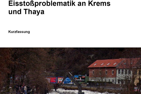 Coverbild der Broschüre Grundlagenstudie - Eisstoßproblematik an Krems und Thaya