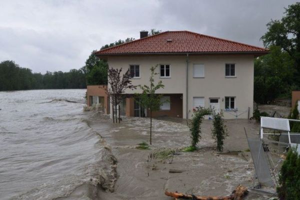 Hochwasser des Inns in Sankt Florian