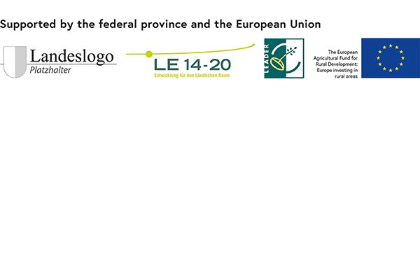 Logoleiste Land, Europäische Union und Leader englisch