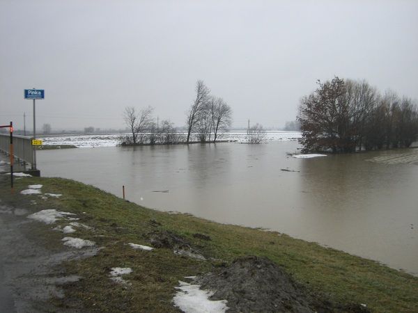Hochwasser an der Pinka in Gaas