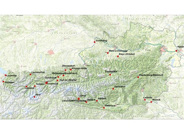 Grafik - Feststoffmessnetz der Hydrographie Österreichs