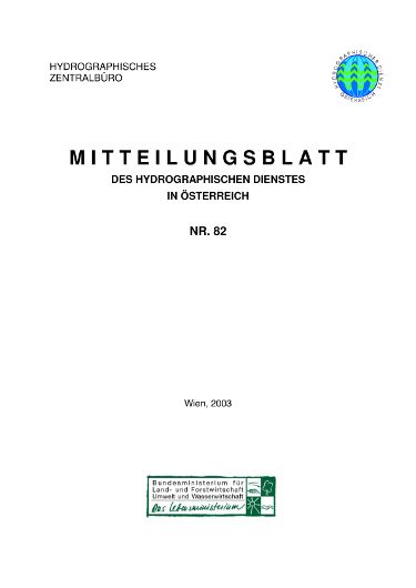 Mitteilungsblatt des Hydrographischen Dienstes in Österreich Nr. 82