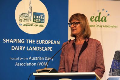 Bundesministerin Maria Patek hielt die Festrede beim Kongress der European Dairy Association (eda) in Wien.