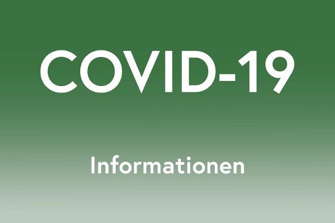 Green background with text: Covid-19 information