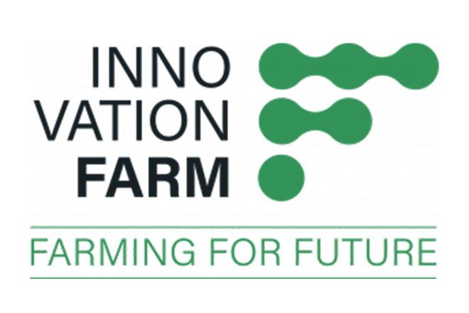 Logo: Innovation Farm - Farming for Future mit grünen Formen