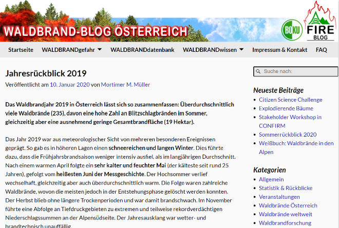 Waldbrand-Blog Österreich